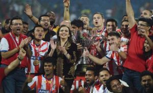 Athletico de Kolkota with their co- owners Ganguly & Mrs A Ambani